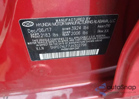 2018 Hyundai Elantra Se из США, поврежденный, VIN 5NPD74LF7JH302796